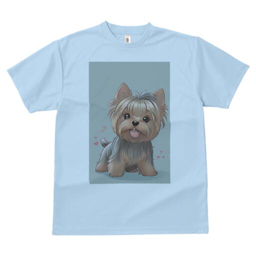 ヨークシャーテリア Tシャツ メンズ キッズ 犬ファン 半袖 春夏 犬柄 プリント カジュアル かわいい 人間用 個性派 ここだけのデザイン 面白 ハート ヨークシャーテリア
