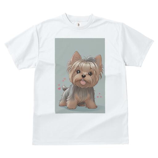 ヨークシャーテリア Tシャツ メンズ キッズ 犬ファン 半袖 春夏 犬柄 プリント カジュアル かわいい 人間用 個性派 ここだけのデザイン 面白 ハート ヨークシャーテリア