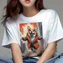 コーギー Tシャツ レディース 犬ファン 半袖 春夏 犬柄 プリント カジュアル かわいい 人間用 個性派 ここだけのデザイン 面白 街 コーギー 爆発 コート