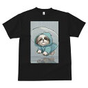 シーズー Tシャツ メンズ キッズ 犬ファン 半袖 春夏 犬柄 プリント カジュアル かわいい 人間用 個性派 ここだけのデザイン 面白 雨 シーズー 傘 レインコート