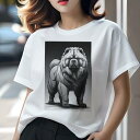 チャウチャウ Tシャツ レディース 犬ファン 半袖 春夏 犬柄 プリント カジュアル かわいい 人間用 個性派 ここだけのデザイン 面白 チャウチャウ