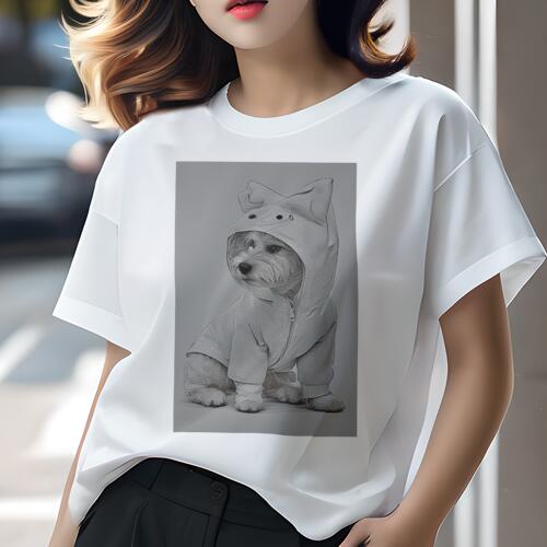 マルチーズ Tシャツ レディース 犬ファン 半袖 春夏 犬柄 プリント カジュアル かわいい 人間用 個性派..