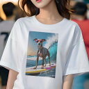 イタリアングレーハウンド Tシャツ レディース 犬ファン 半袖 春夏 犬柄 プリント カジュアル かわいい 人間用 個性派 ここだけのデザイン 面白 サングラス...