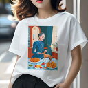 チワワ Tシャツ レディース 犬ファン 半袖 春夏 犬柄 プリント カジュアル かわいい 人間用 個性派 ここだけのデザイン 面白 女性 チワワ 料理 テーブル...