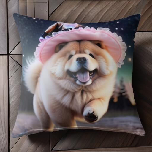 帽子 チャウチャウ 星 クッションカバー 45×45cm アニマル柄 おしゃれ 可愛い クッション本体付き 正方..