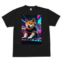 柴犬 Tシャツ メンズ キッズ 犬ファン 半袖 春夏 犬柄 プリント カジュアル かわいい 人間用 個性派 ここだけのデザイン 面白 DJ 柴犬 ヘッドホン ミキサー ネオン