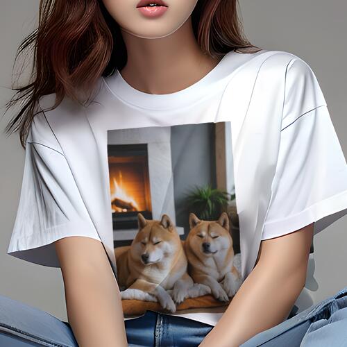 柴犬 Tシャツ レディース 犬ファン 半袖 春夏 犬柄 プリント カジュアル かわいい 人間用 個性派 ここ..