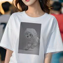 マルチーズ Tシャツ レディース 犬ファン 半袖 春夏 犬柄 プリント カジュアル かわいい 人間用 個性派 ここだけのデザイン 面白 レインコート マルチーズ