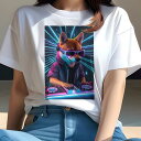 柴犬 Tシャツ レディース 犬ファン 半袖 春夏 犬柄 プリント カジュアル かわいい 人間用 個性派 ここだけのデザイン 面白 DJ 柴犬 ヘッドホン サングラス ネオンライト