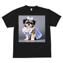 シーズー Tシャツ メンズ キッズ 犬ファン 半袖 春夏 犬柄 プリント カジュアル かわいい 人間用 個性派 ここだけのデザイン 面白 リボン シーズー ワンピース