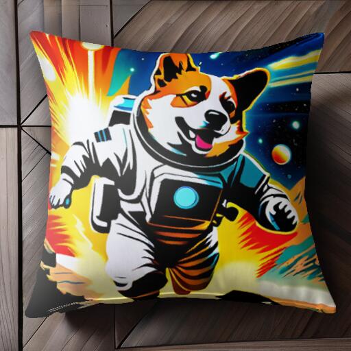 宇宙 コーギー 宇宙飛行士 スペース ロケット クッションカバー 45×45cm アニマル柄 おしゃれ 可愛い ..