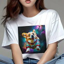 コーギー Tシャツ レディース 犬ファン 半袖 春夏 犬柄 プリント カジュアル かわいい 人間用 個性派 ここだけのデザイン 面白 宇宙 コーギー スペース ...