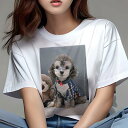 トイプードル Tシャツ レディース 犬ファン 半袖 春夏 犬柄 プリント カジュアル かわいい 人間用 個性派 ここだけのデザイン 面白 ぬいぐるみ トイプードル 服