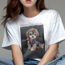 マルチーズ,トイプードル Tシャツ レディース 犬ファン 半袖 春夏 犬柄 プリント カジュアル かわいい 人間用 個性派 ここだけのデザイン 面白 セーター ...