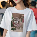 マルプー Tシャツ レディース 犬ファン 半袖 春夏 犬柄 プリント カジュアル かわいい 人間用 個性派 ここだけのデザイン 面白 クリスマス マルプー クリ...