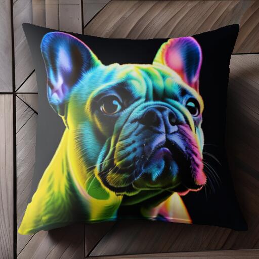 フレンチブルドッグ クッションカバー 45×45cm アニマル柄 おしゃれ 可愛い クッション本体付き 正方形 犬ファン