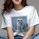 アメリカンピットブルテリア Tシャツ レディース 犬ファン 半袖 春夏 犬柄 プリント カジュアル かわいい 人間用 個性派 ここだけのデザイン 面白 サングラ...