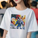コーギー Tシャツ レディース 犬ファン 半袖 春夏 犬柄 プリント カジュアル かわいい 人間用 個性派 ここだけのデザイン 面白 宇宙 コーギー 宇宙飛行士...