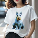 ミニチュアシュナウザー Tシャツ レディース 犬ファン 半袖 春夏 犬柄 プリント カジュアル かわいい 人間用 個性派 ここだけのデザイン 面白 ミニチュアシ...
