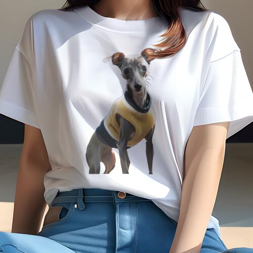 イタリアングレーハウンド Tシャツ レディース 犬ファン 半袖 春夏 犬柄 プリント カジュアル かわいい 人間用 個性派 ここだけのデザイン 面白 セーター イタリアングレーハウンド 犬服