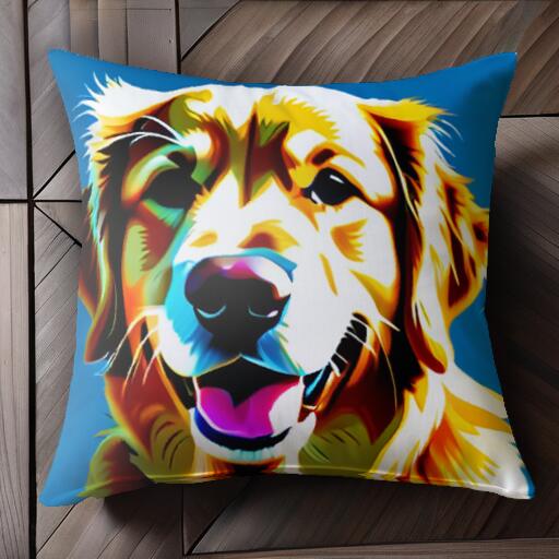 ゴールデンレトリバー クッションカバー 45×45cm アニマル柄 おしゃれ 可愛い クッション本体付き 正方形 犬ファン