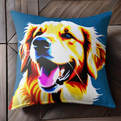 ゴールデンレトリバー クッションカバー 45×45cm アニマル柄 おしゃれ 可愛い クッション本体付き 正方形 犬ファン