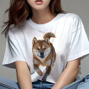 柴犬 Tシャツ レディース 犬ファン 半袖 春夏 犬柄 プリント カジュアル かわいい 人間用 個性派 ここだけのデザイン 面白 イヌ 柴犬 動物 ペット 可愛...