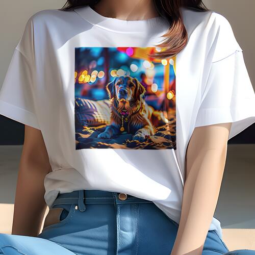 ゴールデンレトリバー Tシャツ レディース 犬ファン 半袖 春夏 犬柄 プリント カジュアル かわいい 人..