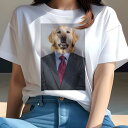 ゴールデンレトリバー Tシャツ レディース 犬ファン 半袖 春夏 犬柄 プリント カジュアル かわいい 人間用 個性派 ここだけのデザイン 面白 スーツ ゴール...