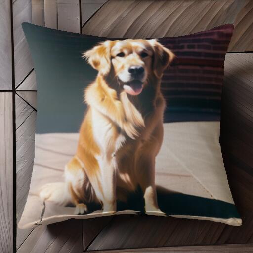 レンガ ゴールデンレトリバー クッションカバー 45×45cm アニマル柄 おしゃれ 可愛い クッション本体付..