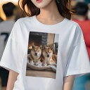 柴犬 Tシャツ レディース 犬ファン 半袖 春夏 犬柄 プリント カジュアル かわいい 人間用 個性派 ここだけのデザイン 面白 暖炉 柴犬 暖炉の火 木