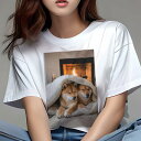 柴犬 Tシャツ レディース 犬ファン 半袖 春夏 犬柄 プリント カジュアル かわいい 人間用 個性派 ここだけのデザイン 面白 暖炉 柴犬 ブランケット 癒し...
