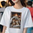 柴犬 Tシャツ レディース 犬ファン 半袖 春夏 犬柄 プリント カジュアル かわいい 人間用 個性派 ここだけのデザイン 面白 暖炉 柴犬 毛布 暖かい リラックス