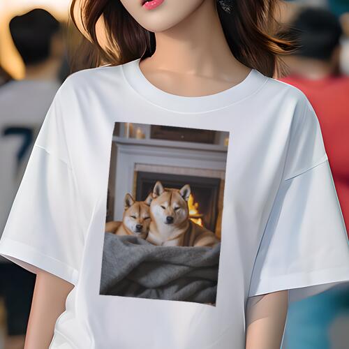 柴犬 Tシャツ レディース 犬ファン 半袖 春夏 犬柄 プリント カジュアル かわいい 人間用 個性派 ここ..