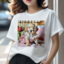 ゴールデンレトリバー Tシャツ レディース 犬ファン 半袖 春夏 犬柄 プリント カジュアル かわいい 人間用 個性派 ここだけのデザイン 面白 イチゴ ゴールデンレトリバー ワンピース ベッド