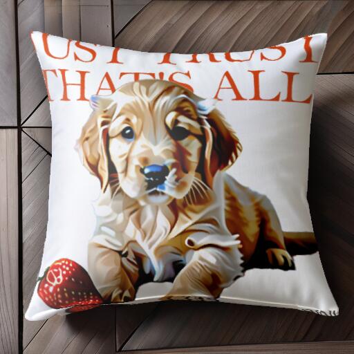 イチゴ ゴールデンレトリバー クッションカバー 45×45cm アニマル柄 おしゃれ 可愛い クッション本体付き 正方形 犬ファン