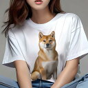 柴犬 Tシャツ レディース 犬ファン 半袖 春夏 犬柄 プリント カジュアル かわいい 人間用 個性派 ここだけのデザイン 面白 柴犬