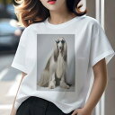 アフガンハウンド Tシャツ レディース 犬ファン 半袖 春夏 犬柄 プリント カジュアル かわいい 人間用 個性派 ここだけのデザイン 面白 サングラス アフガ...