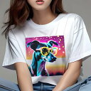 イタリアングレーハウンド Tシャツ レディース 犬ファン 半袖 春夏 犬柄 プリント カジュアル かわいい 人間用 個性派 ここだけのデザイン 面白 サングラス...