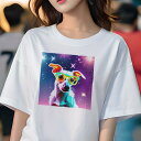 イタリアングレーハウンド Tシャツ レディース 犬ファン 半袖 春夏 犬柄 プリント カジュアル かわいい 人間用 個性派 ここだけのデザイン 面白 メガネ イタリアングレーハウンド 星 花火