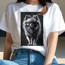 ポメラニアン Tシャツ レディース 犬ファン 半袖 春夏 犬柄 プリント カジュアル かわいい 人間用 個性派 ここだけのデザイン 面白 サングラス ポメラニア...