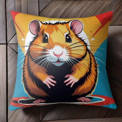 かわいい ハムスター ペット 動物 げっ歯類 クッションカバー 45×45cm アニマル柄 おしゃれ 可愛い ク..