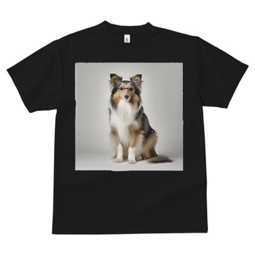 シェットランドシープドッグ Tシャツ メンズ キッズ 犬ファン 半袖 春夏 犬柄 プリント カジュアル かわいい 人間用 個性派 ここだけのデザイン 面白 メガネ シェットランドシープドッグ