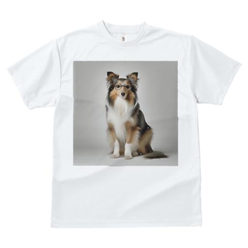 シェットランドシープドッグ Tシャツ メンズ キッズ 犬ファン 半袖 春夏 犬柄 プリント カジュアル かわいい 人間用 個性派 ここだけのデザイン 面白 メガネ シェットランドシープドッグ