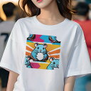 Tシャツ レディース 犬ファン 半袖 春夏 犬柄 プリント カジュアル かわいい 人間用 個性派 ここだけのデザイン 面白 模様 ポップ