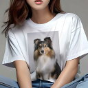 シェットランドシープドッグ Tシャツ レディース 犬ファン 半袖 春夏 犬柄 プリント カジュアル かわいい 人間用 個性派 ここだけのデザイン 面白 シェット...
