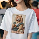 チャウチャウ Tシャツ レディース 犬ファン 半袖 春夏 犬柄 プリント カジュアル かわいい 人間用 個性派 ここだけのデザイン 面白 ビール チャウチャウ ジョッキ 瓶ビール 着物