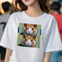 Tシャツ レディース 犬ファン 半袖 春夏 犬柄 プリント カジュアル かわいい 人間用 個性派 ここだけのデザイン 面白 動物 ペット イラスト ポップアート