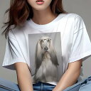 アフガンハウンド Tシャツ レディース 犬ファン 半袖 春夏 犬柄 プリント カジュアル かわいい 人間用 個性派 ここだけのデザイン 面白 メガネ アフガンハ...