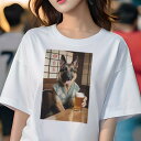 ジャーマンシェパード Tシャツ レディース 犬ファン 半袖 春夏 犬柄 プリント カジュアル かわいい 人間用 個性派 ここだけのデザイン 面白 ビール ジャーマンシェパード 居酒屋 着物